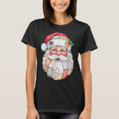 Kerstmis Patchwork Kerstman Gezicht X-mas H T-shirt (Voorkant)
