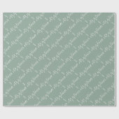 Kerstmis Patroon Salie Groen Cadeaupapier (Vlak)