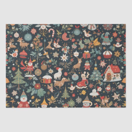 Kerstmis 🎄 Patroonontwerp op weefselpapier Tissuepapier (Voorkant)
