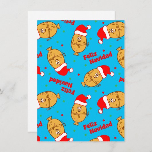 Kerstmis Pattern Feestdagenkaart (Voorkant / Achterkant)