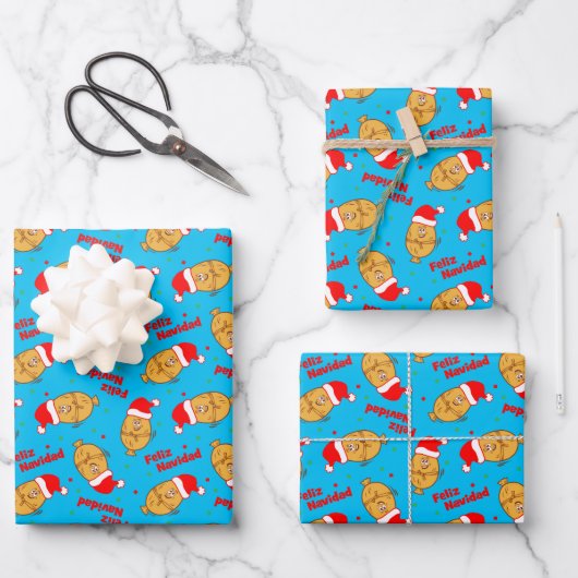 Kerstmis Pattern Inpakpapier Vel (Voorkant)