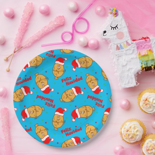 Kerstmis Pattern Papieren Bordje (Feest)