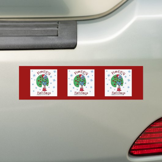 Kerstmis Peacock Bumpersticker (Op auto)