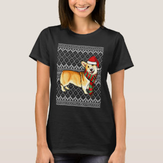 Kerstmis Pembroke Welsh Corgi Kerstman Hoed Slegte T-shirt