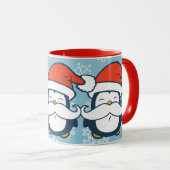 Kerstmis Penguin Mustache Trend Mok (Voorkant rechts)