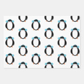 Kerstmis Penguin Snowflakes Whimsical Inpakpapier Vel (Voorkant 2)