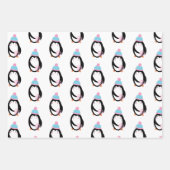 Kerstmis Penguin Snowflakes Whimsical Inpakpapier Vel (Voorkant)