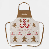 Kerstmis peperkoek Man & Candy Cane Schort (Voorkant)