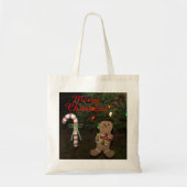 Kerstmis peperkoek Man Candy Cane Tote Bag (Voorkant)