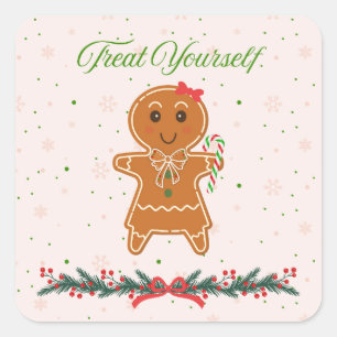 Kerstmis peperkoek Vrouw Vierkante Sticker