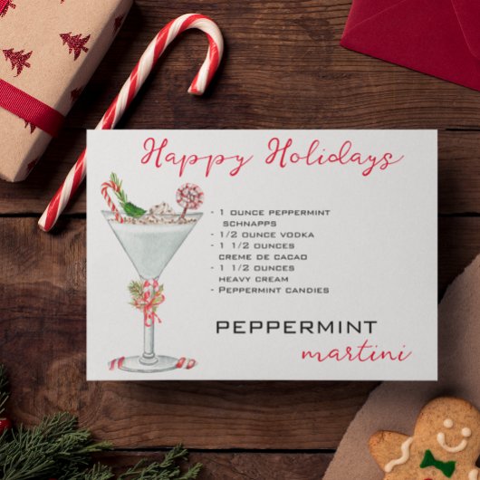 Kerstmis Pepermunt Martini Cocktail Recept Feestdagenkaart