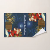 kerstmis personaliseren op Blue Bath Tow Bad Handdoek (Handdoek)