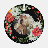 Kerstmis - persoonlijk Lijst met Wreatfoto's Glas Ornament (Achterkant)