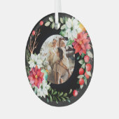 Kerstmis - persoonlijk Lijst met Wreatfoto's Glas Ornament (Voorkant links)