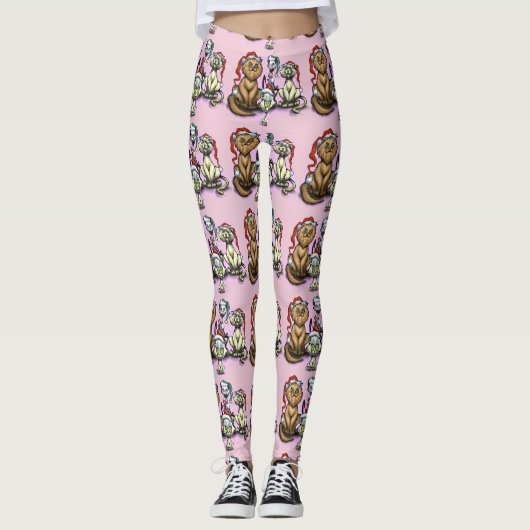 Kerstmis-Petten Leggings (Voorkant)