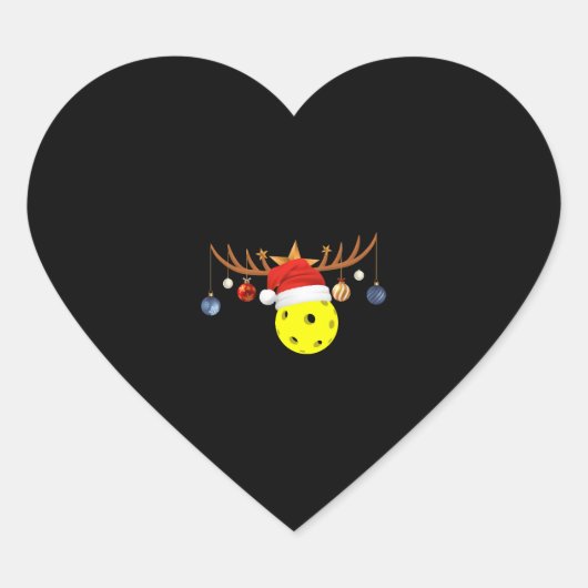 Kerstmis Pickleball 0 Hart Sticker (Voorkant)