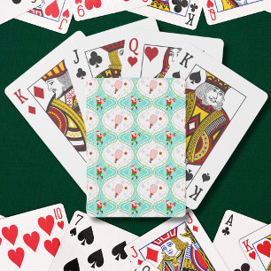 Kerstmis Pickleball Ogee Patroon Sinterklaas Pokerkaarten