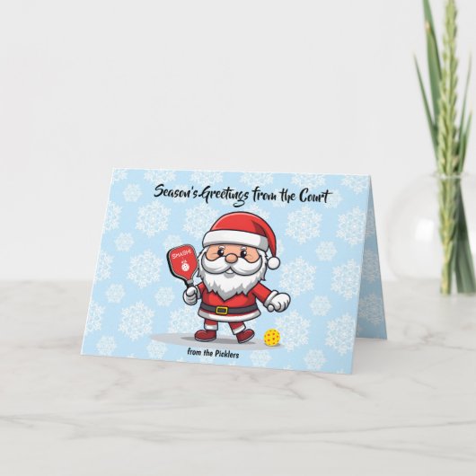 Kerstmis pickleball Santa Feestdagen Kaart (Voorkant)