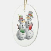 Kerstmis Pickleball Snowmen Keramisch Ornament (Links)