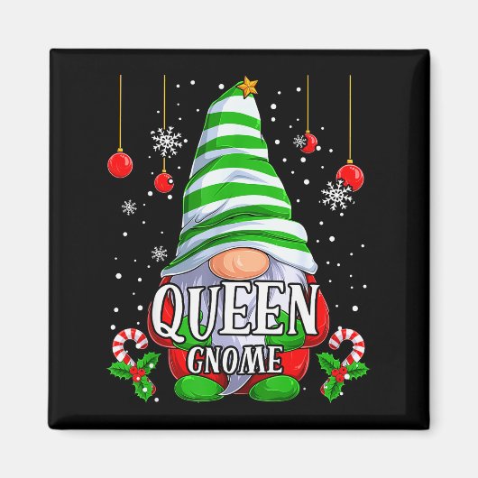Kerstmis Pijama Koningin Gnome Matchende Familie G Magneet (Voorkant)