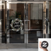 Kerstmis Pinecone Wreath Prettige feestdagen Raamsticker (Kantoordeur)