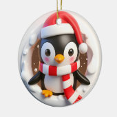 Kerstmis pinguïn barst uit keramisch ornament (Links)