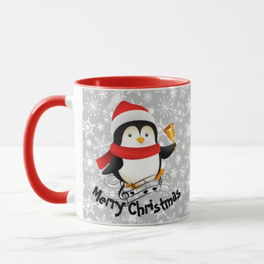 Kerstmis pinguïn gepersonaliseerd mok (Links)