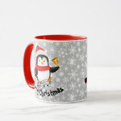 Kerstmis pinguïn gepersonaliseerd mok (Voorkant links)