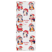 Kerstmis Pinguïn naam Wijn Cadeautas (Achterkant)
