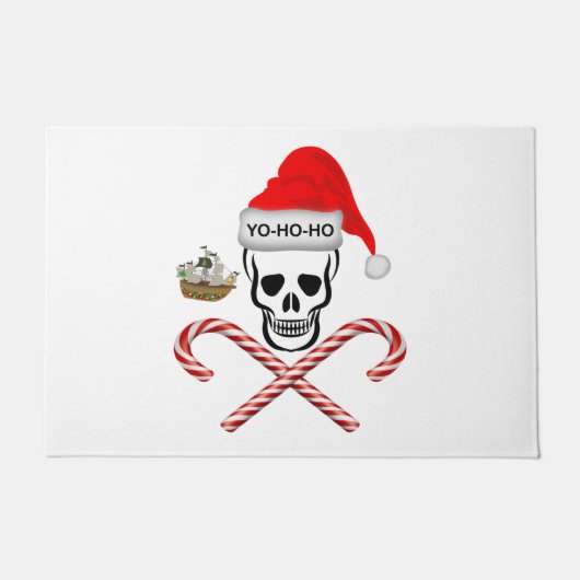 Kerstmis, piraatschedel deurmat (Voorkant)