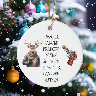 Kerstmis Pistool Liefhebber Rendier Namen Keramisch Ornament
