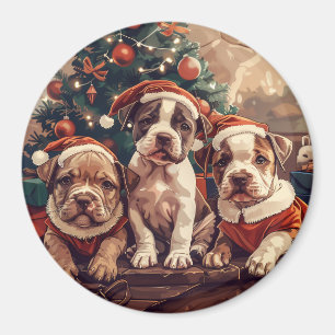 Kerstmis Pit Bull Puppy Honden Magneet