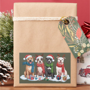 Kerstmis Pitbull Hondeneigenaar Cadeau Vakantie Ke Rechthoekige Sticker