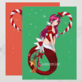 Kerstmis Pixie Zeemeermin Thunder_Cove Kaart (Voorkant / Achterkant)