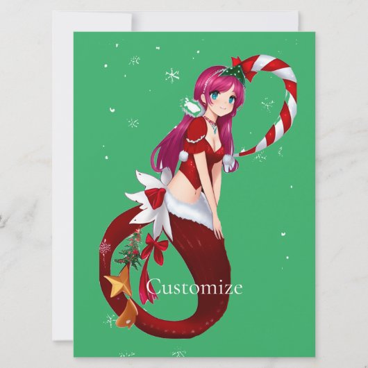 Kerstmis Pixie Zeemeermin Thunder_Cove Kaart (Voorkant)
