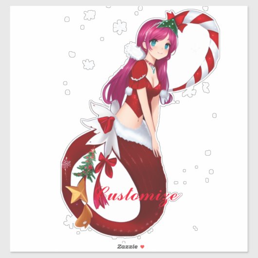 Kerstmis Pixie Zeemeermin Thunder_Cove Sticker (Vel)