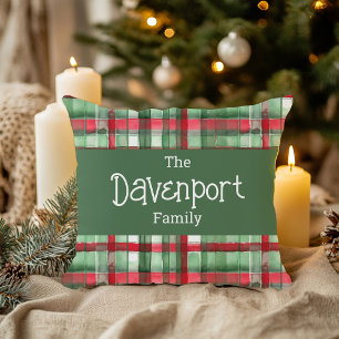 Kerstmis Plaid familienaam Kussen