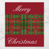 Kerstmis plaid wijn label wijn etiket (Enkel label)