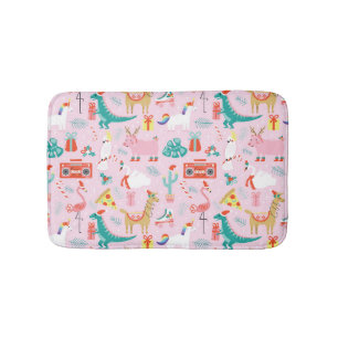 Kerstmis plezier: Dierlijk naadloos patroon. Badmat