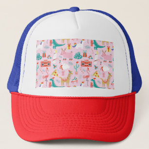 Kerstmis plezier: Dierlijk naadloos patroon. Trucker Pet