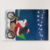 Kerstmis poedel legpuzzel (Horizontaal)