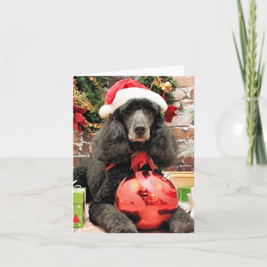 Kerstmis - Poedel - Lelie Feestdagen Kaart (Voorkant)