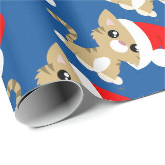 Kerstmis poes cadeaupapier