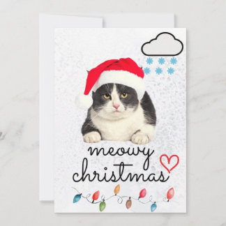 Kerstmis poes Kerstman Kat Feestdagenkaart