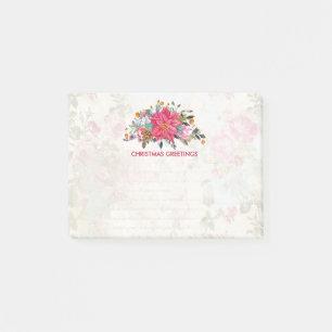 Kerstmis Poinsettia Bouquet over collage Post-it® Notes