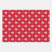 Kerstmis, Poinsettia Bow Candy Cane Candle Red Inpakpapier Vel (Voorkant 3)