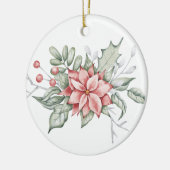 Kerstmis, Poinsettia en Berries Keramisch Ornament (Links)