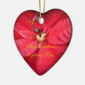 Kerstmis Poinsettia Heart Ornament (Links)