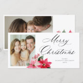 Kerstmis Poinsettia Kerststuk Feestdagenkaart (Voorkant / Achterkant)