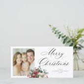 Kerstmis Poinsettia Kerststuk Feestdagenkaart (Staand voorkant)